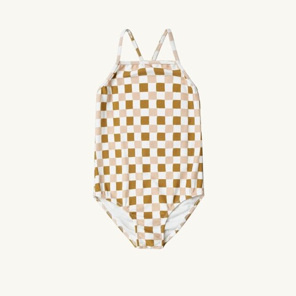 NWT - Rylee + Cru vintage check Sky one piece - Picture 1 of 2